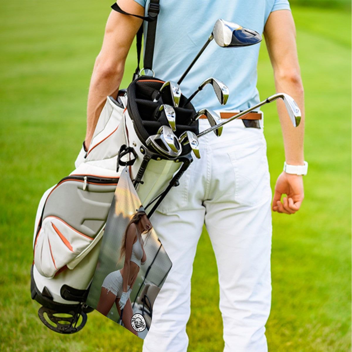 Cart Candy Golf Towel - Foggy Morning in Pearl White