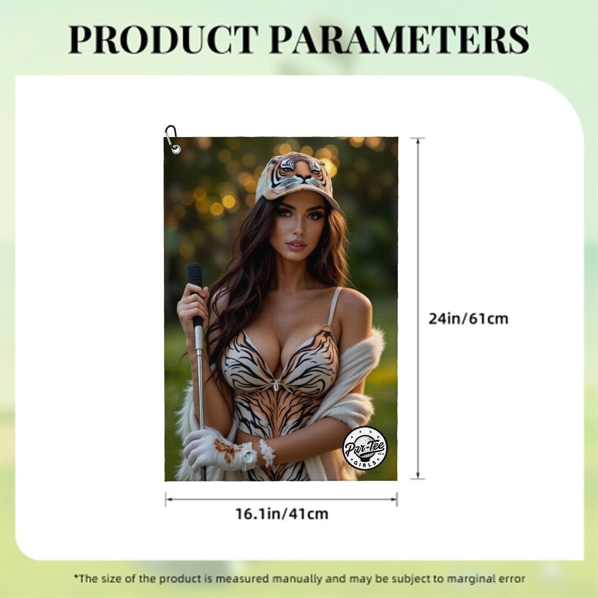 Tiger's Eye Golf Towel - Wild Elegance at Dusk