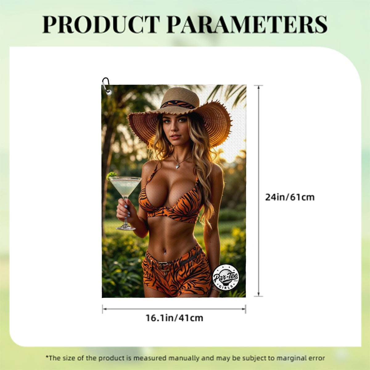Tiger's Eye Golf Towel - Jungle Glam with a Twist of Lime