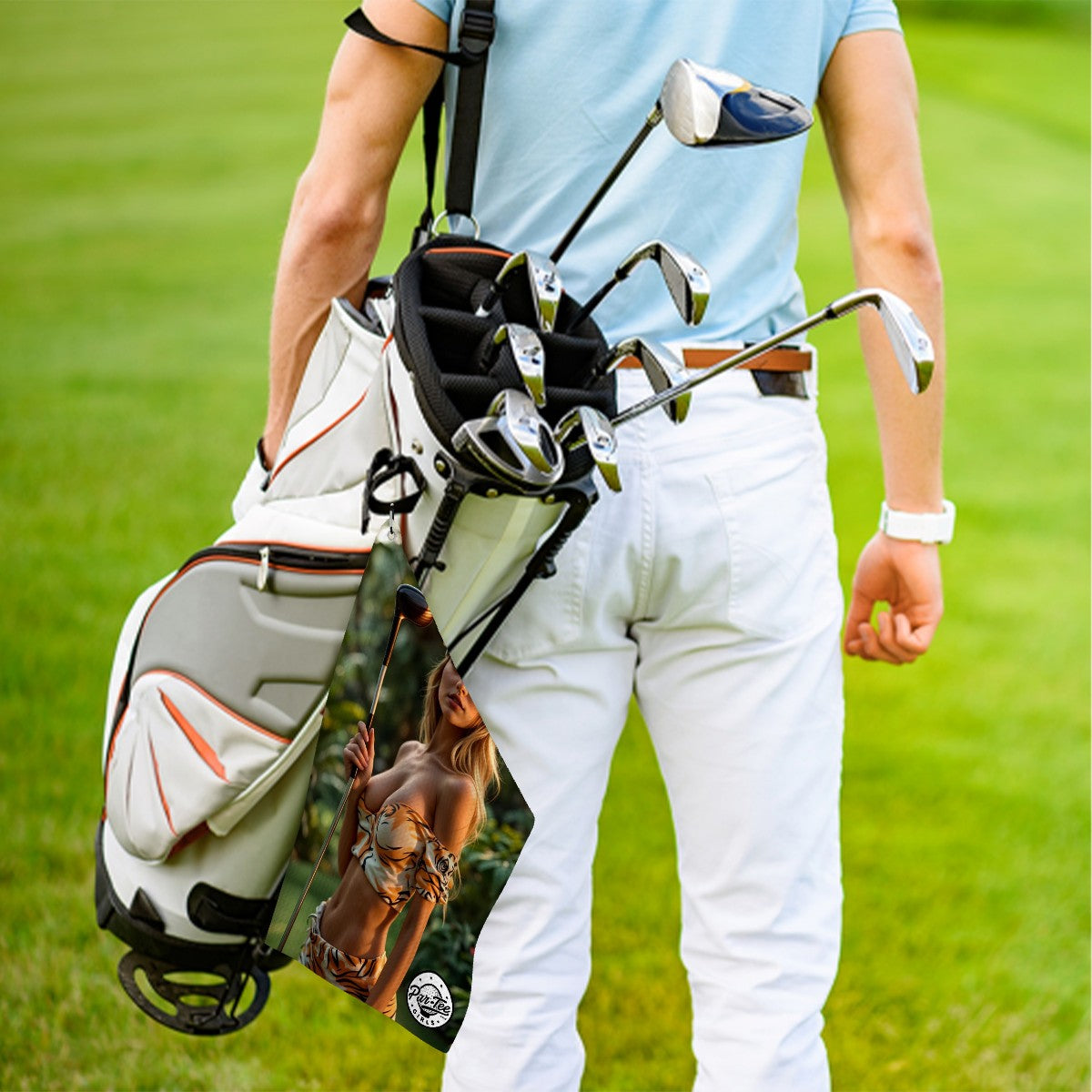 Tiger's Eye Golf Towel - Quiet Strength in Soft Sunlight