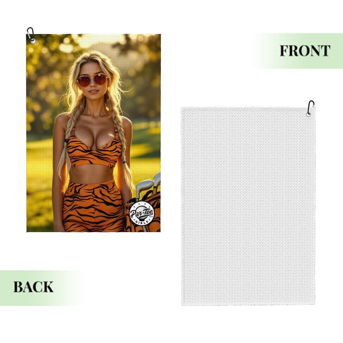 Tiger's Eye Golf Towel - Bold Stripes, Blazing Fairways