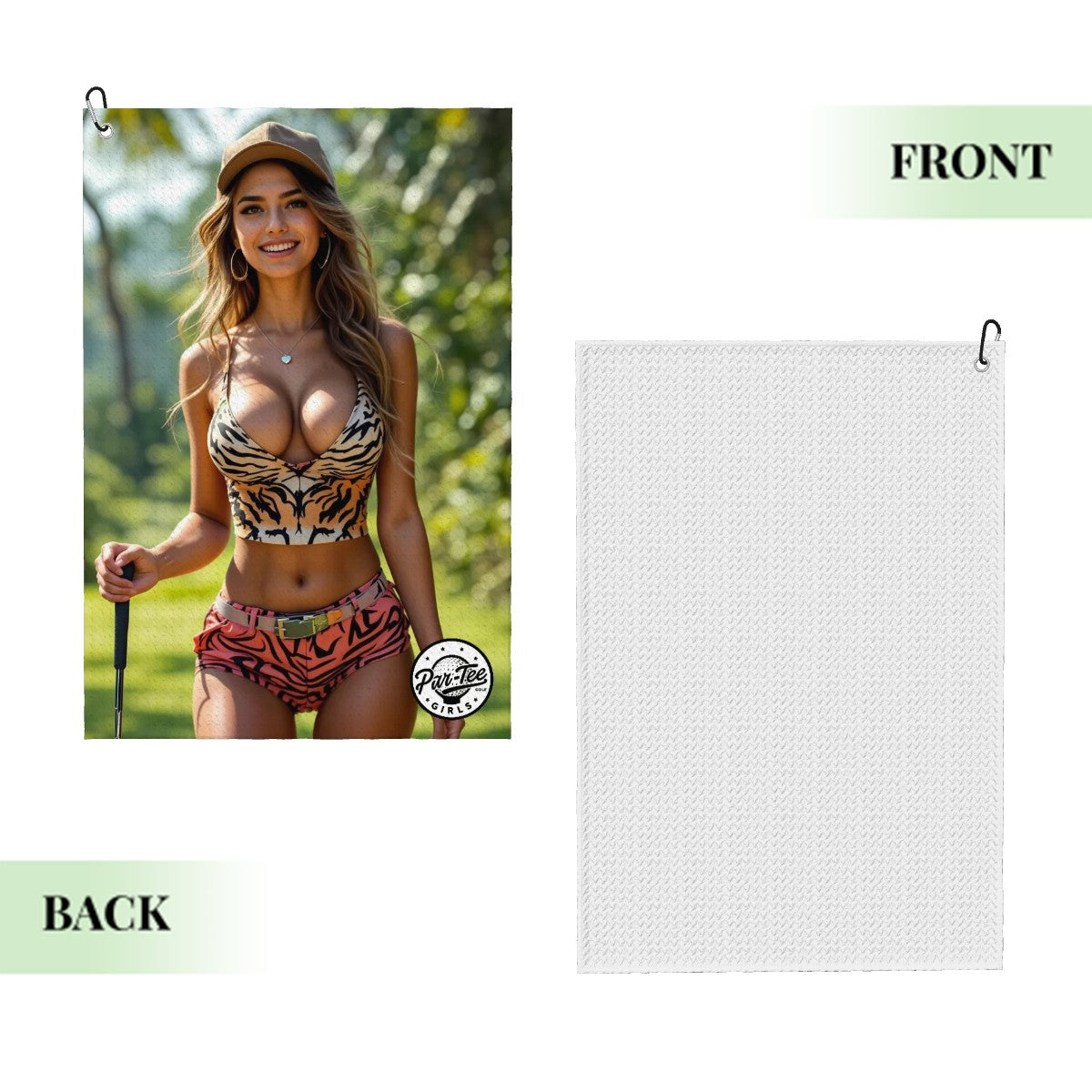 Tiger's Eye Golf Towel - A Roar of Sunshine and Stripes