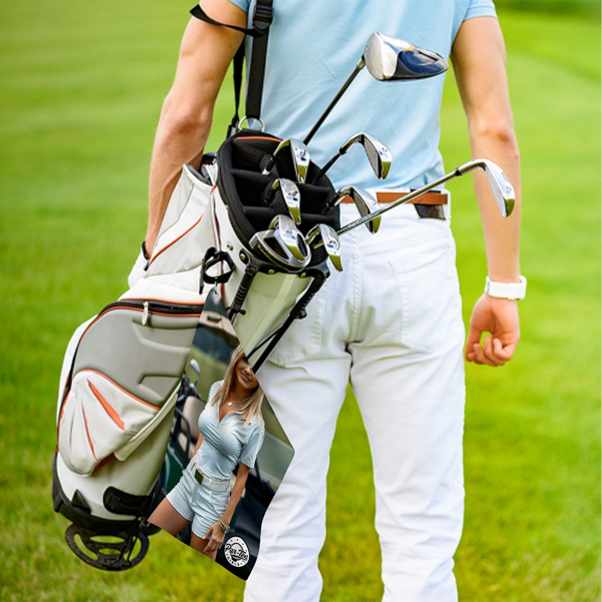 Cart Candy Golf Towel - Cotton Comfort In White
