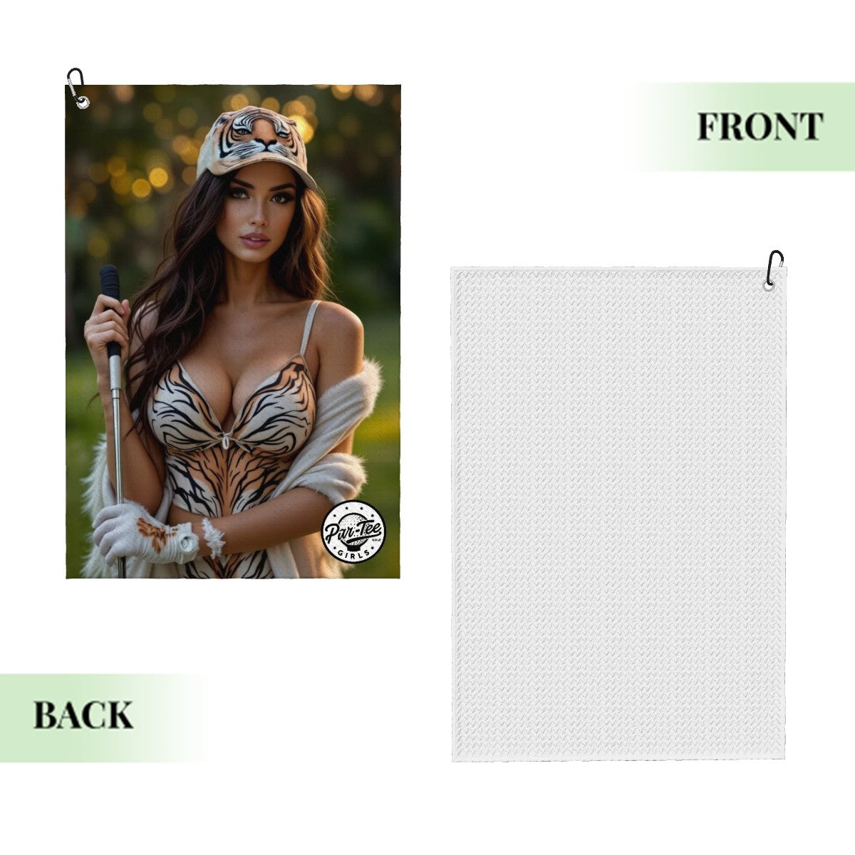 Tiger's Eye Golf Towel - Wild Elegance at Dusk