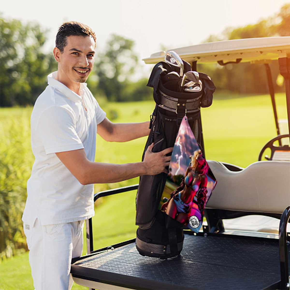 Cart Candy Golf Towel - At Dusk with Lightning