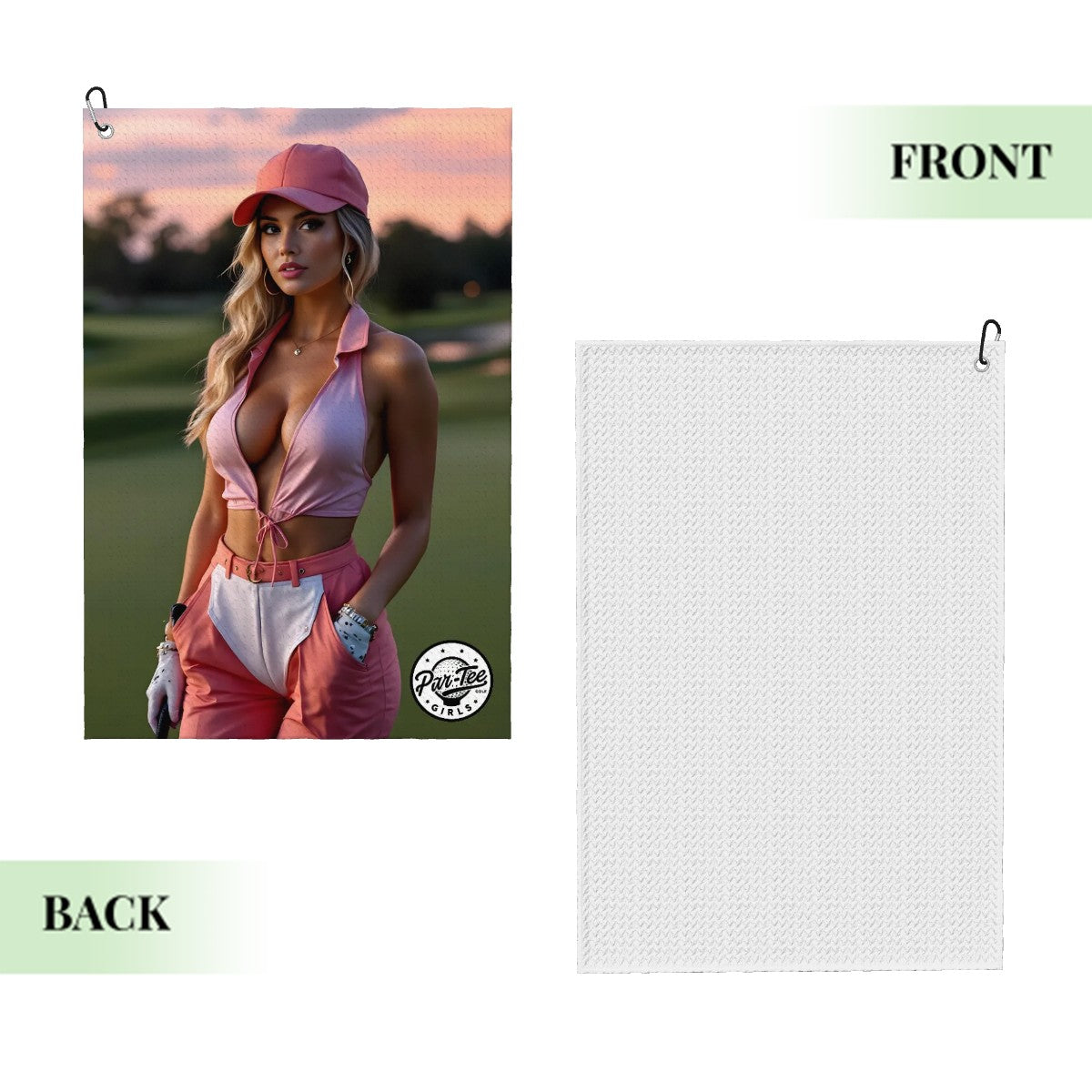 Fairway Fox Golf Towel - Blush Pink under Painted Skies