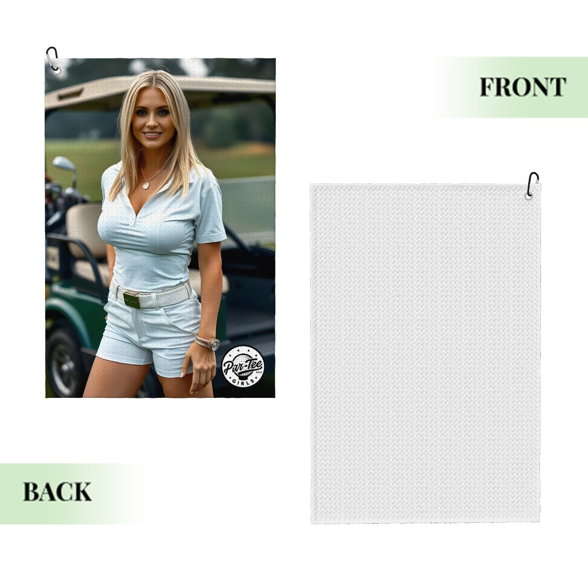Cart Candy Golf Towel - Cotton Comfort In White