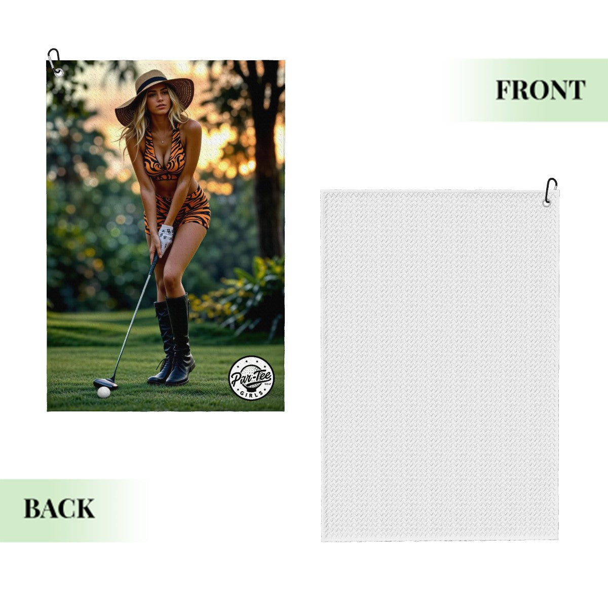 Tiger's Eye Golf Towel - Ready to Pounce at Twilight