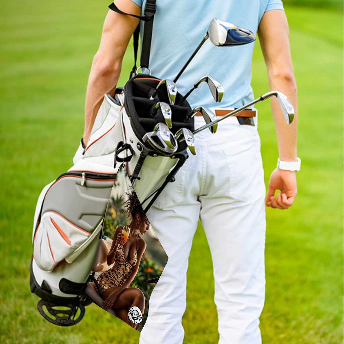 Tiger's Eye Golf Towel - Sip, Style, and Strength