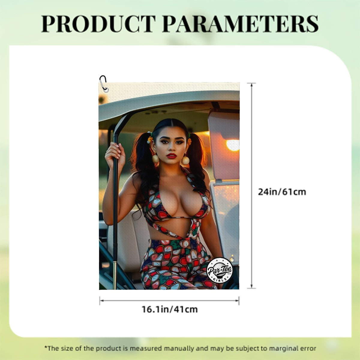 Cart Candy Golf Towel - Casual Glam with Statement  Earrings