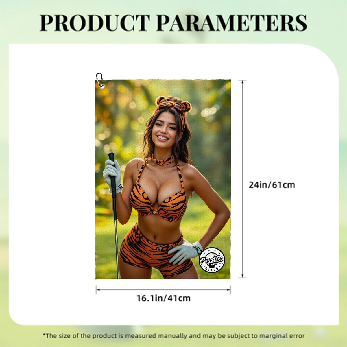 Tiger's Eye Golf Towel - Roaring Smiles and Stripes