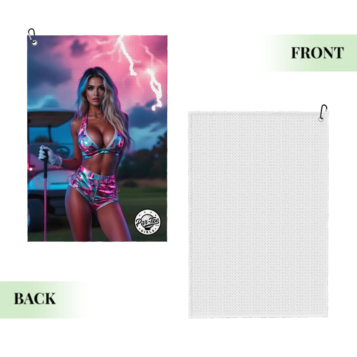 Cart Candy Golf Towel - Casual Waves with Pink Lightning