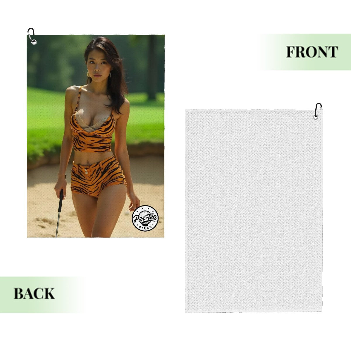 Tiger's Eye Golf Towel - Untamed Confidence by the Bunker