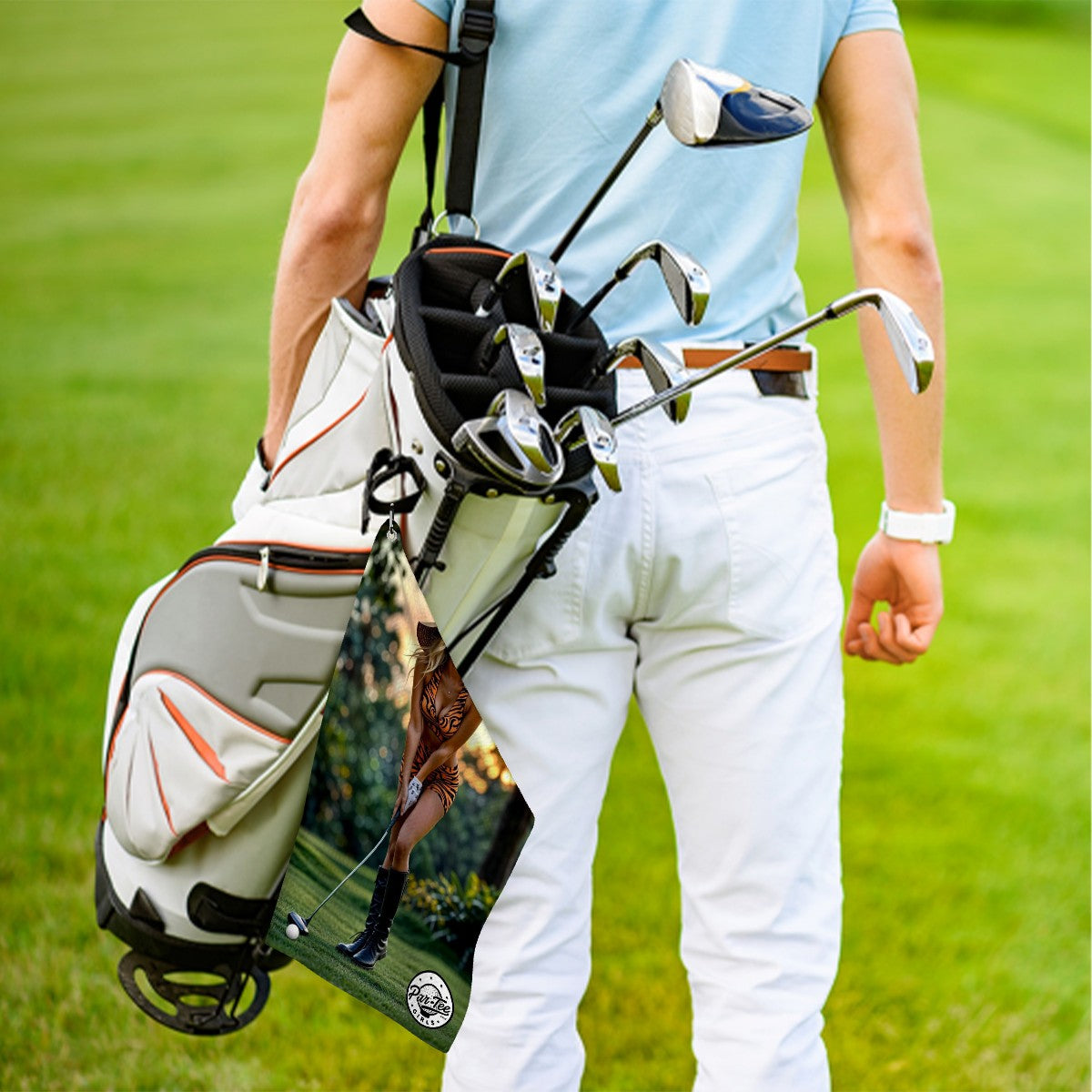 Tiger's Eye Golf Towel - Ready to Pounce at Twilight