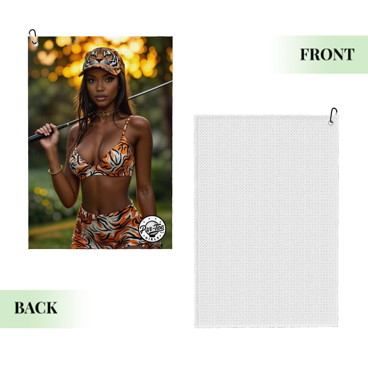 Tiger's Eye Golf Towel - Focused, Fearless, and Wild