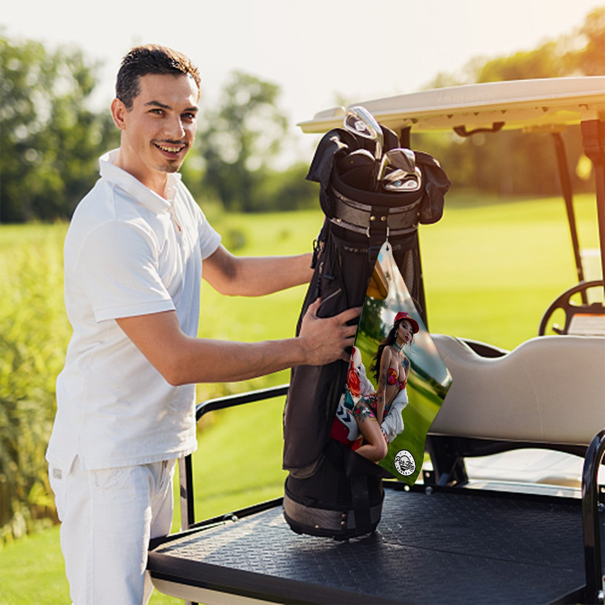 Cart Candy Golf Towel - Effortlessly Cool with Stormy Skies