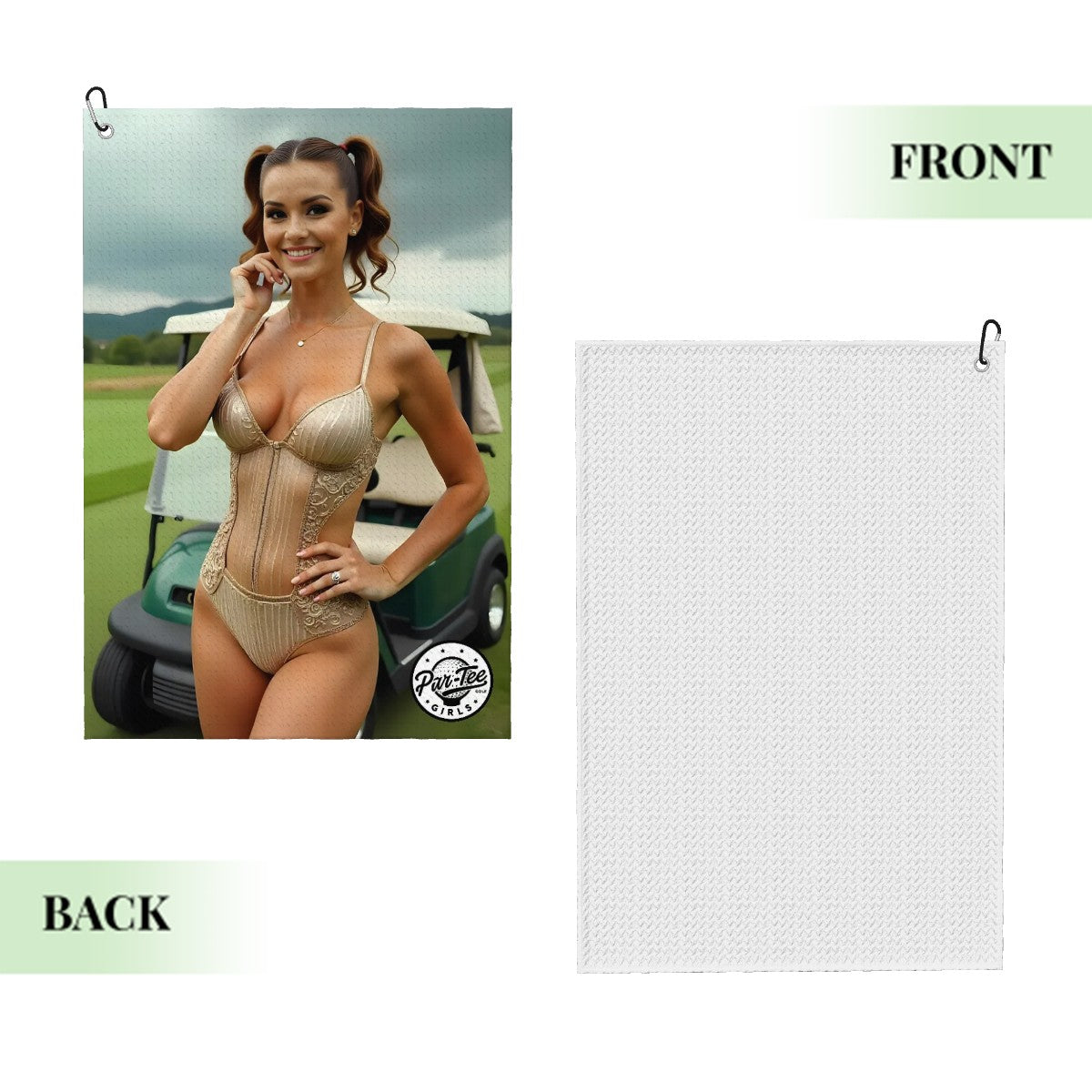 Cart Candy Golf Towel - Golden Glow in Swimsuit Chic