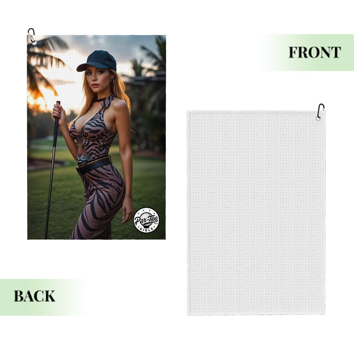 Tiger's Eye Golf Towel - Stripes of Power in the Palms