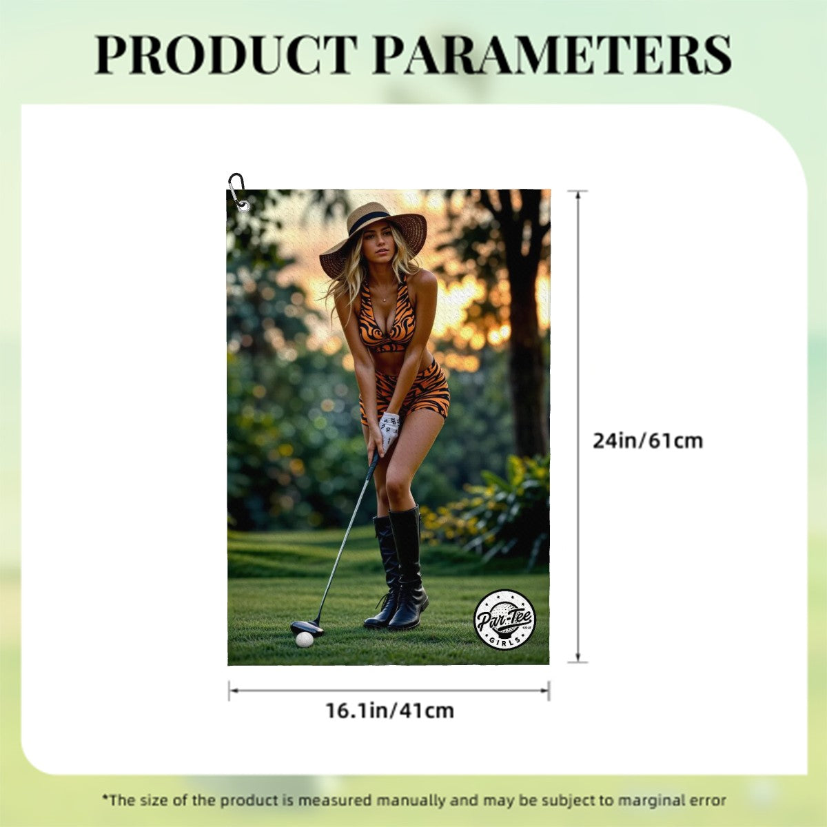 Tiger's Eye Golf Towel - Ready to Pounce at Twilight