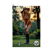 Tiger's Eye Golf Towel - Ready to Pounce at Twilight