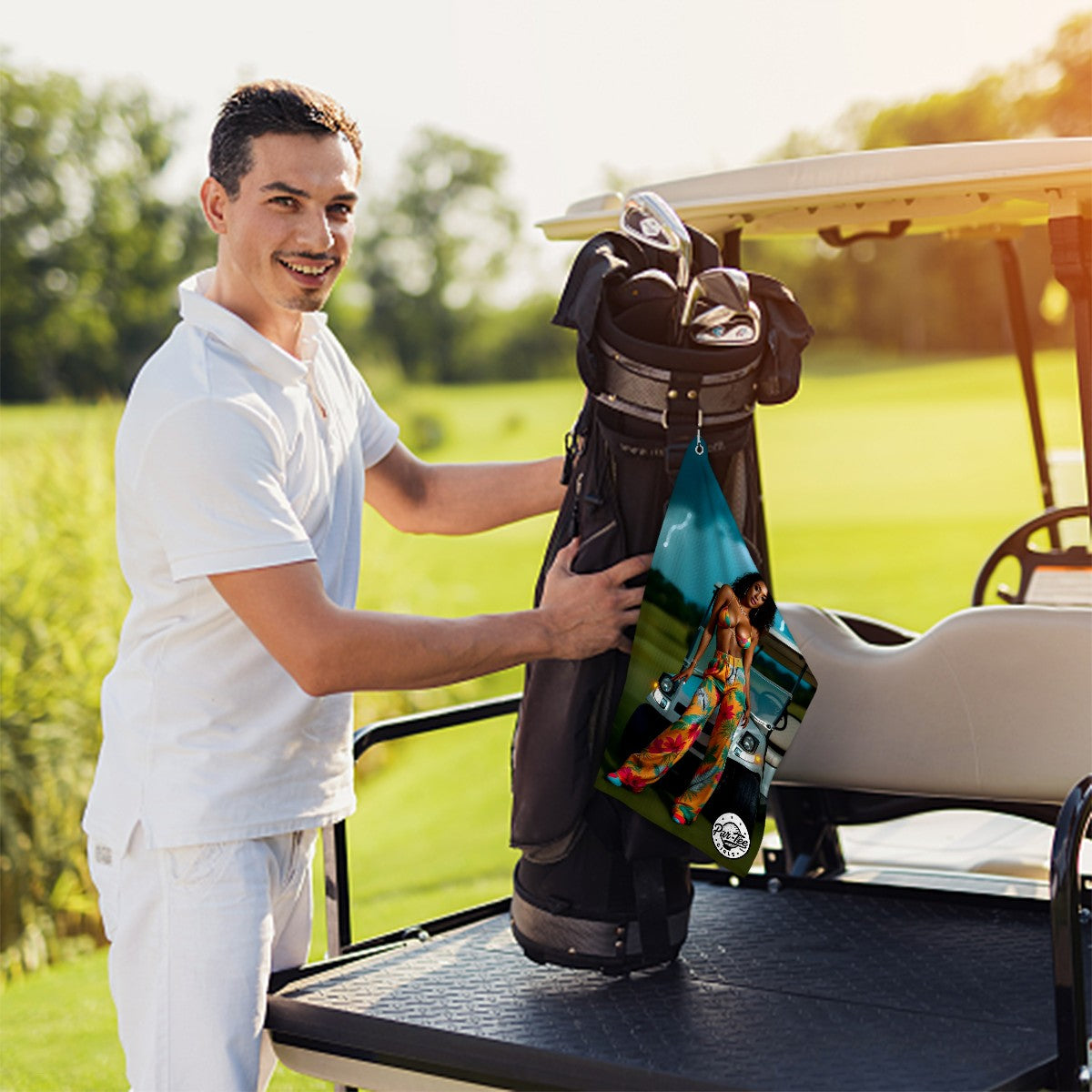 Cart Candy Golf Towel - Hawaiian Lightning After Dark