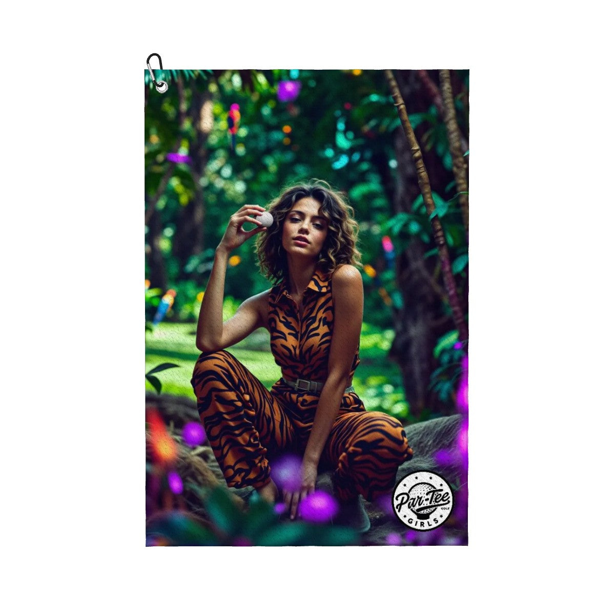 Tiger's Eye Golf Towel - Fierce and Fearless in Nature’s Glow