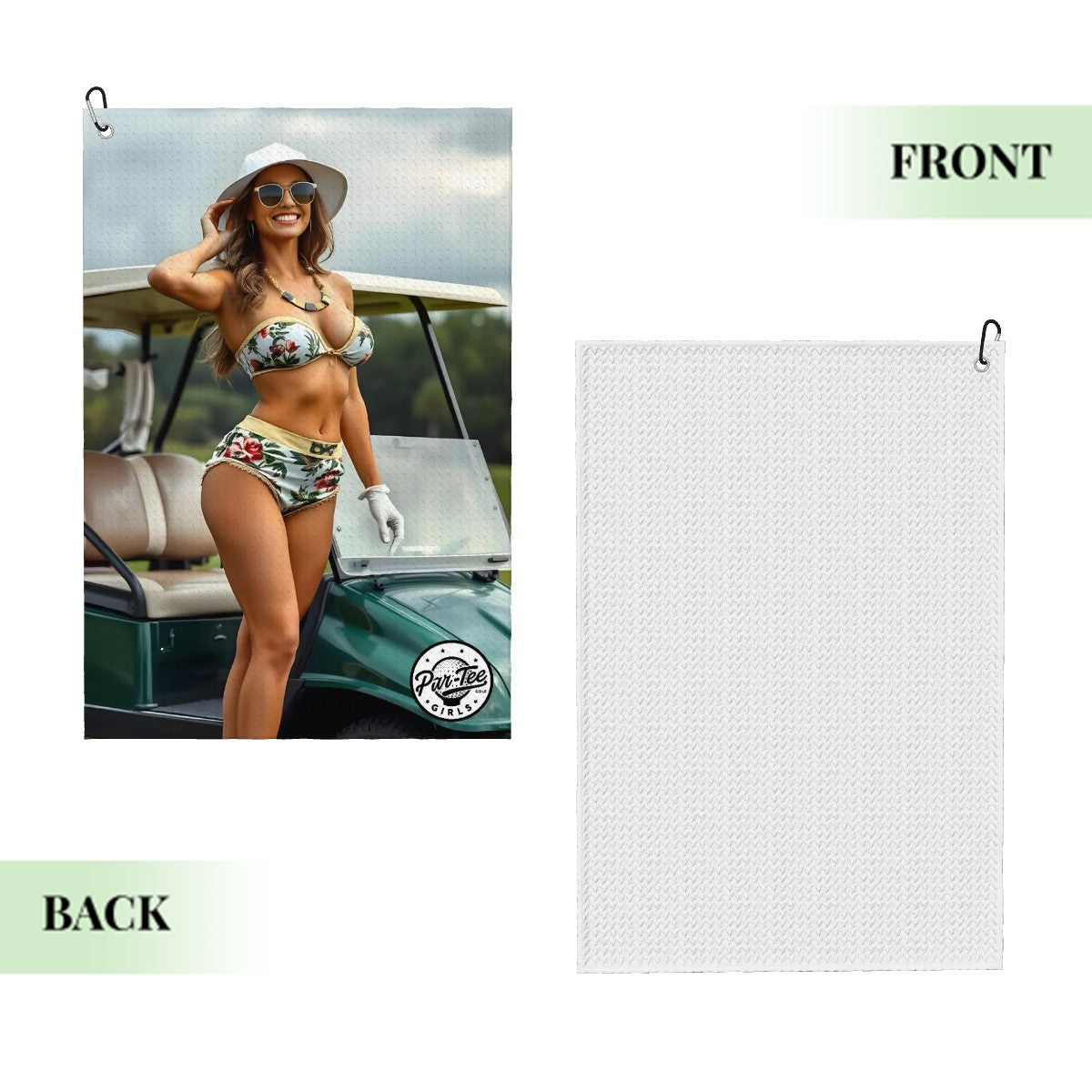 Cart Candy Golf Towel - Vintage Floral with Sun Hat