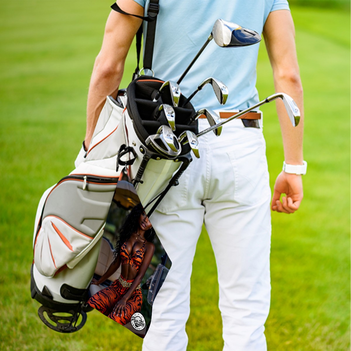 Tiger's Eye Golf Towel - Power, Style, and Stripes Unleashed