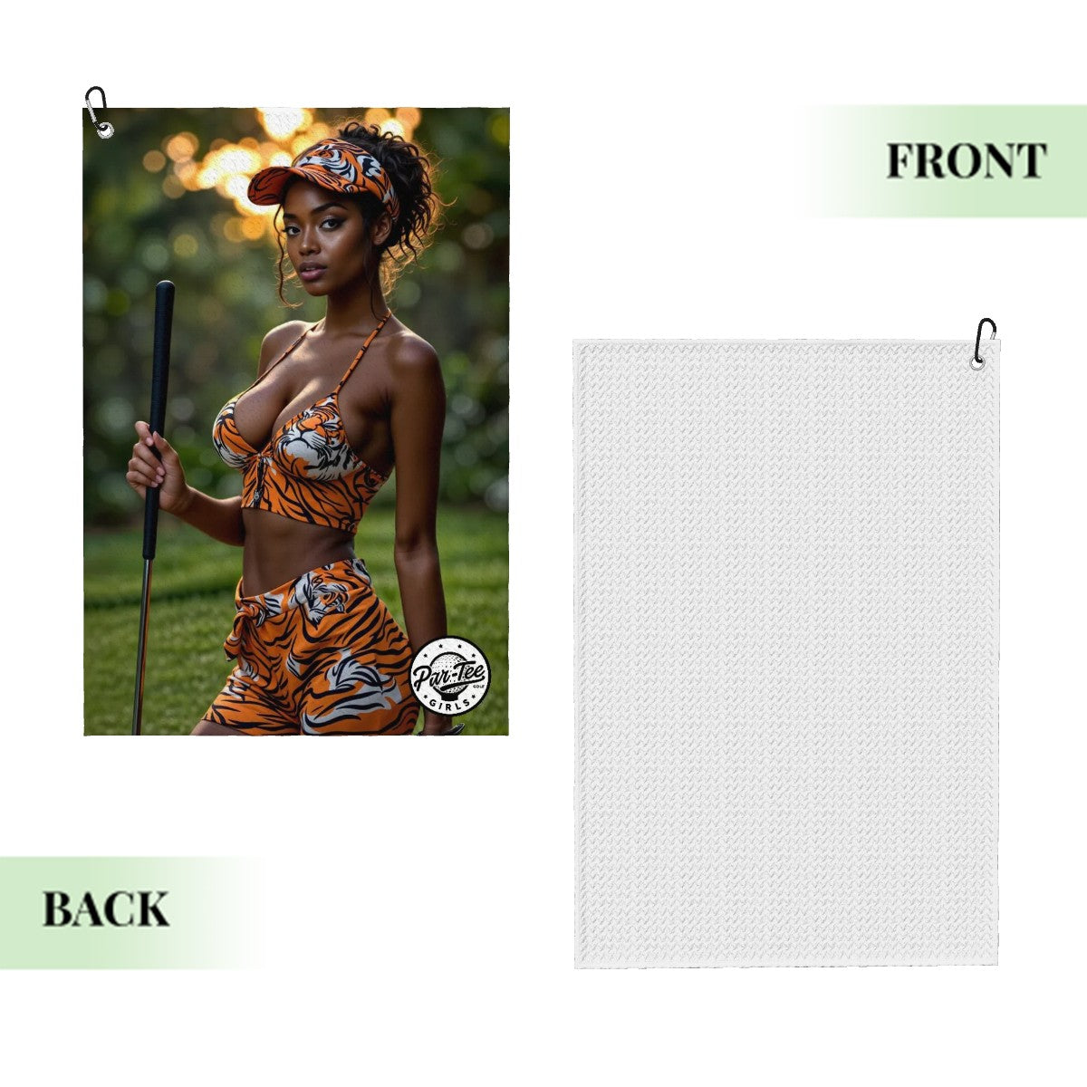 Tiger's Eye Golf Towel - Bold Stripes, Untamed Spirit
