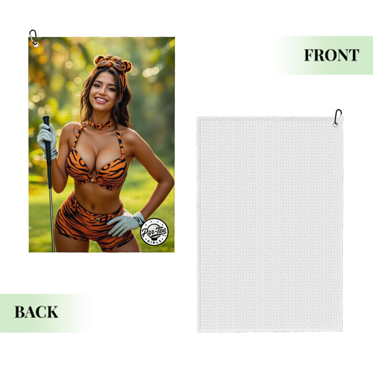 Tiger's Eye Golf Towel - Roaring Smiles and Stripes