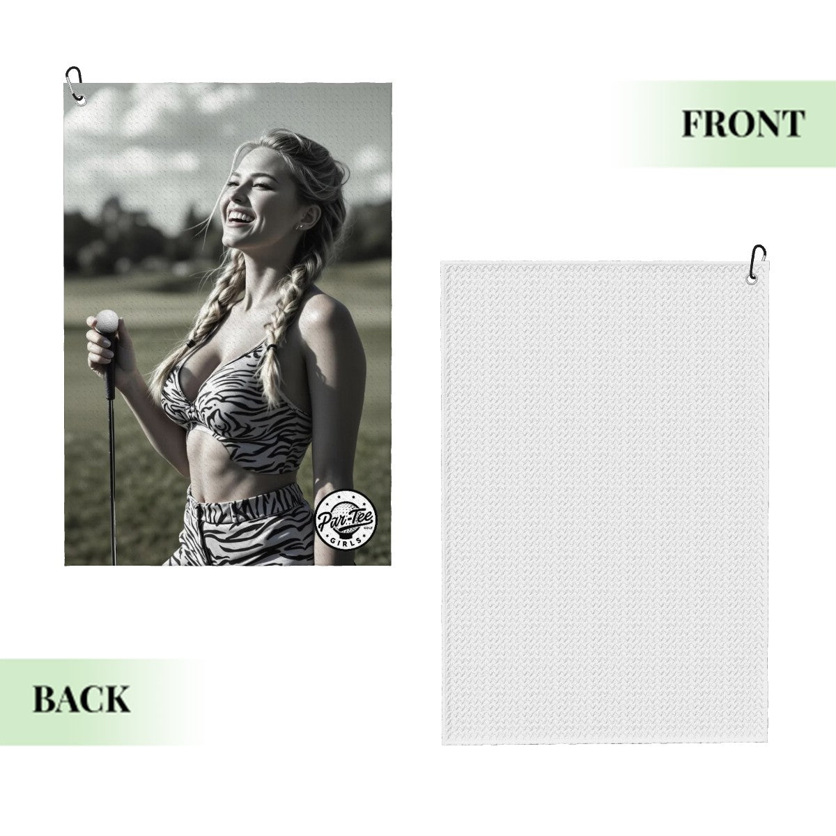 Tiger's Eye Golf Towel - Black, White, and Wild All Over