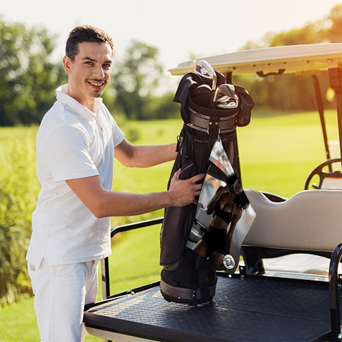 Cart Candy Golf Towel - Chic Simplicity in Black