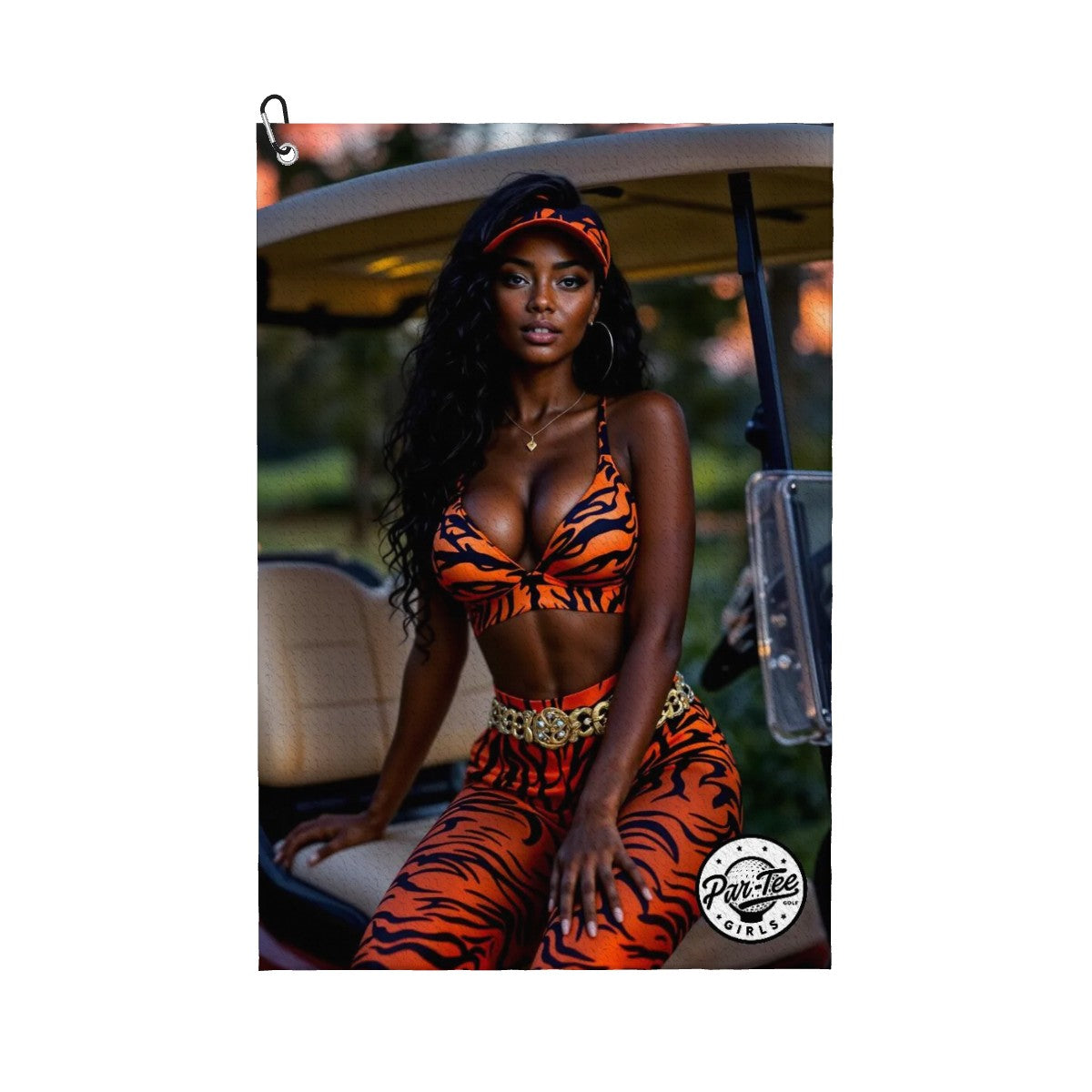 Tiger's Eye Golf Towel - Power, Style, and Stripes Unleashed