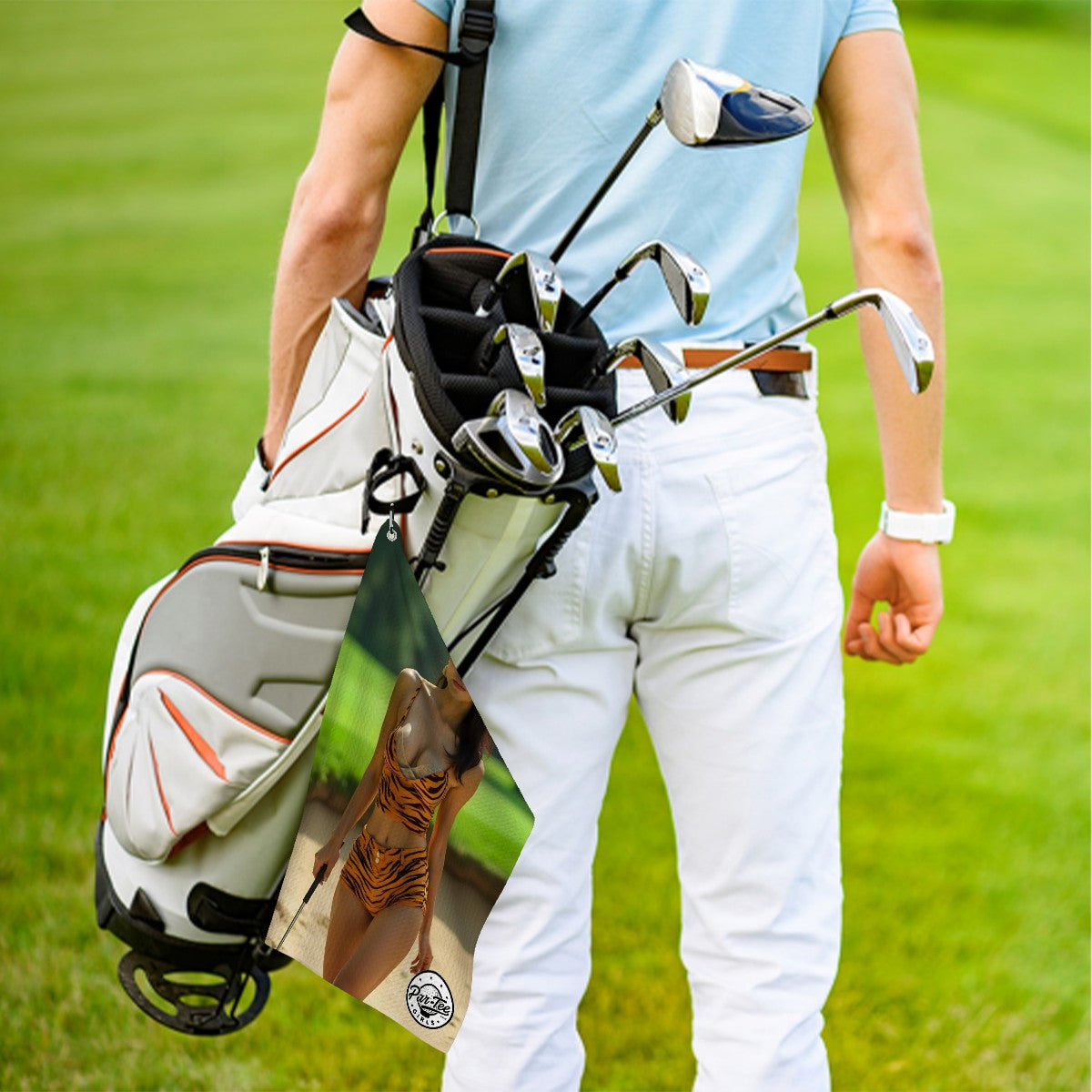 Tiger's Eye Golf Towel - Untamed Confidence by the Bunker