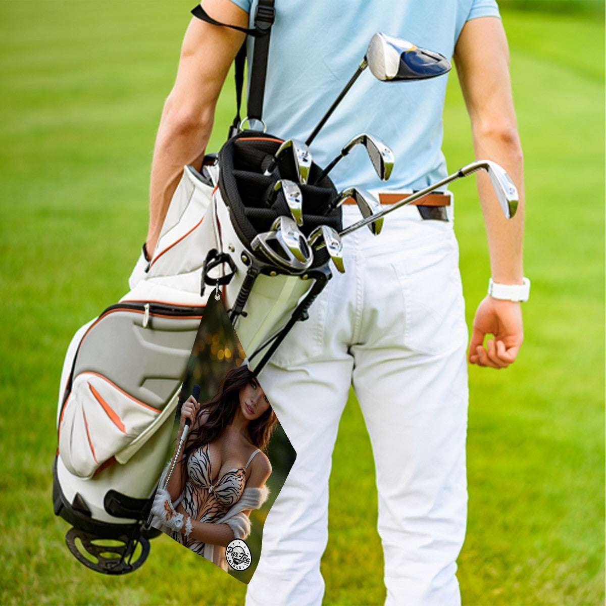 Tiger's Eye Golf Towel - Wild Elegance at Dusk