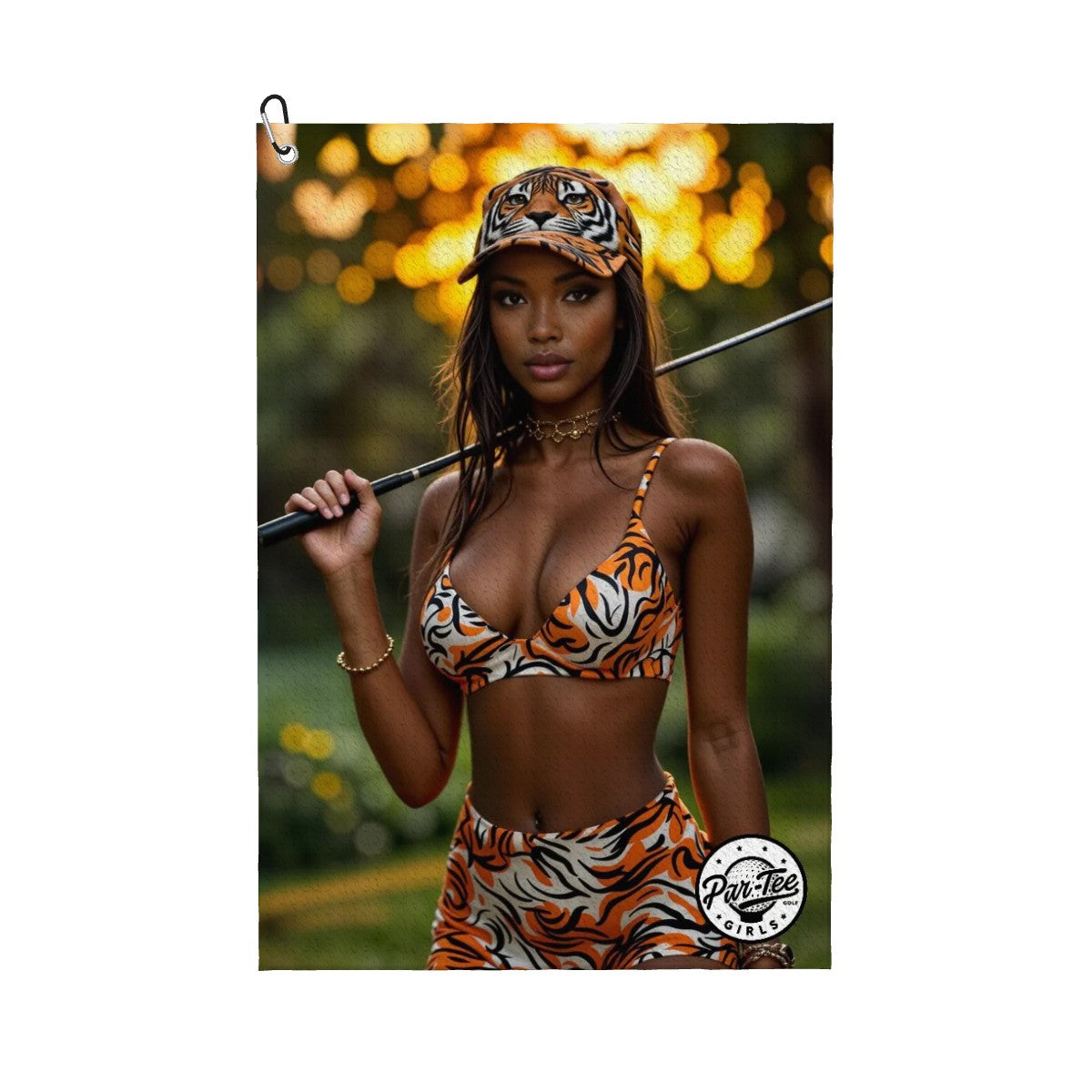Tiger's Eye Golf Towel - Focused, Fearless, and Wild