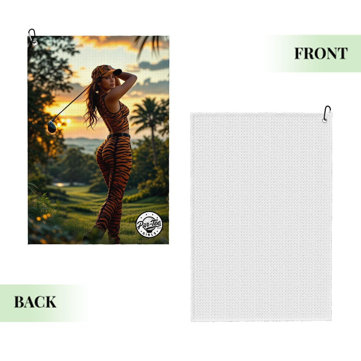 Tiger's Eye Golf Towel - Roaring Energy on the Fairway