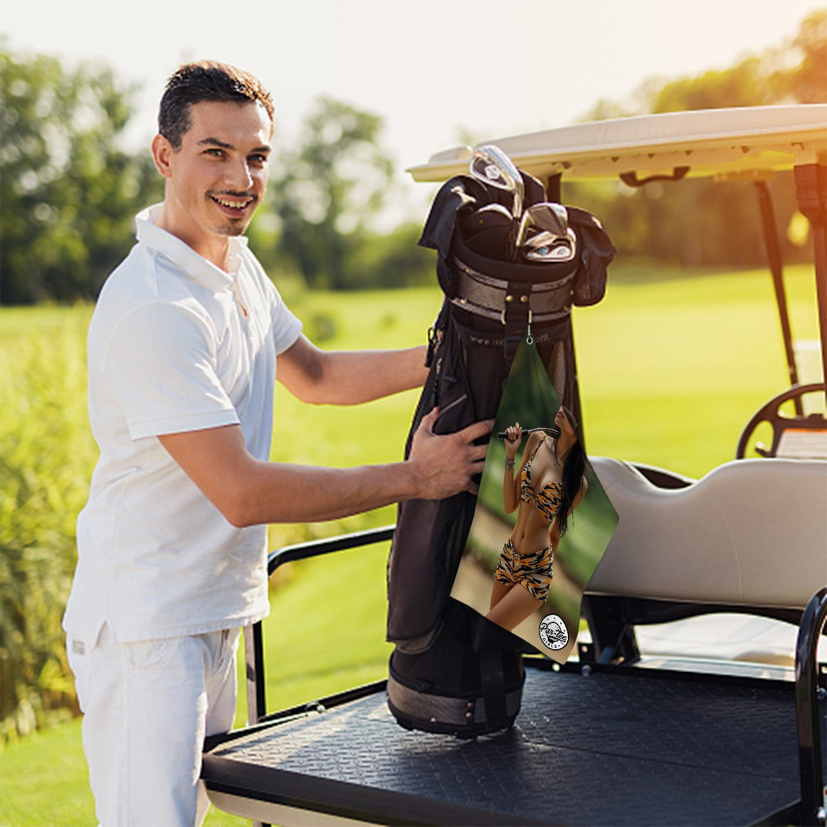 Tiger's Eye Golf Towel - Fierce Form, Fearless Focus