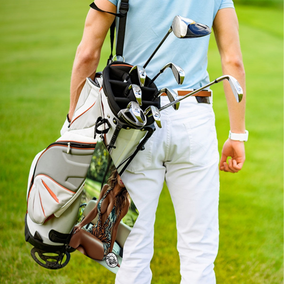 Tiger's Eye Golf Towel - Roaring Style at Rest