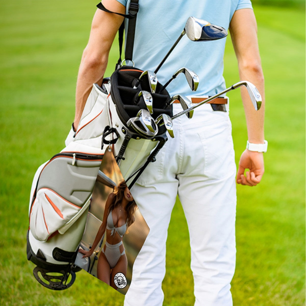 Cart Candy Golf Towel - Swimsuit Chic with Quiet Confidence