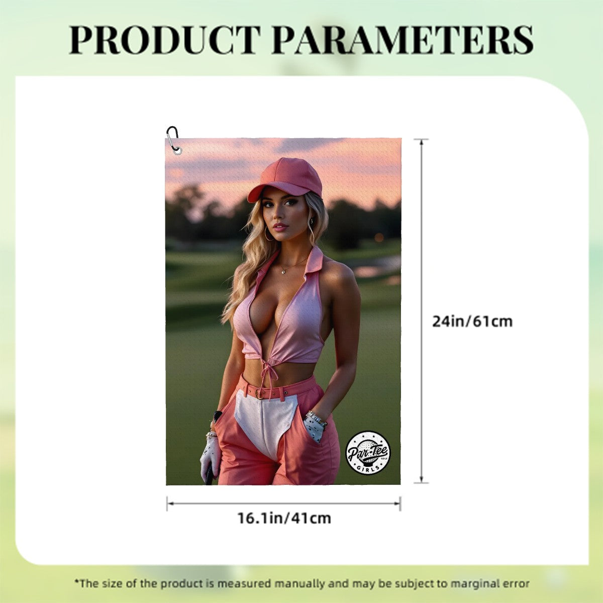 Fairway Fox Golf Towel - Blush Pink under Painted Skies