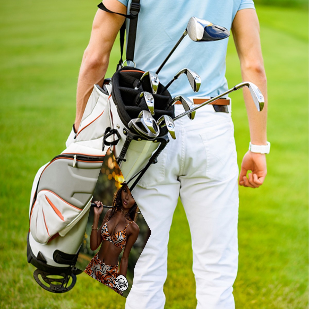 Tiger's Eye Golf Towel - Focused, Fearless, and Wild