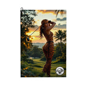 Tiger's Eye Golf Towel - Roaring Energy on the Fairway