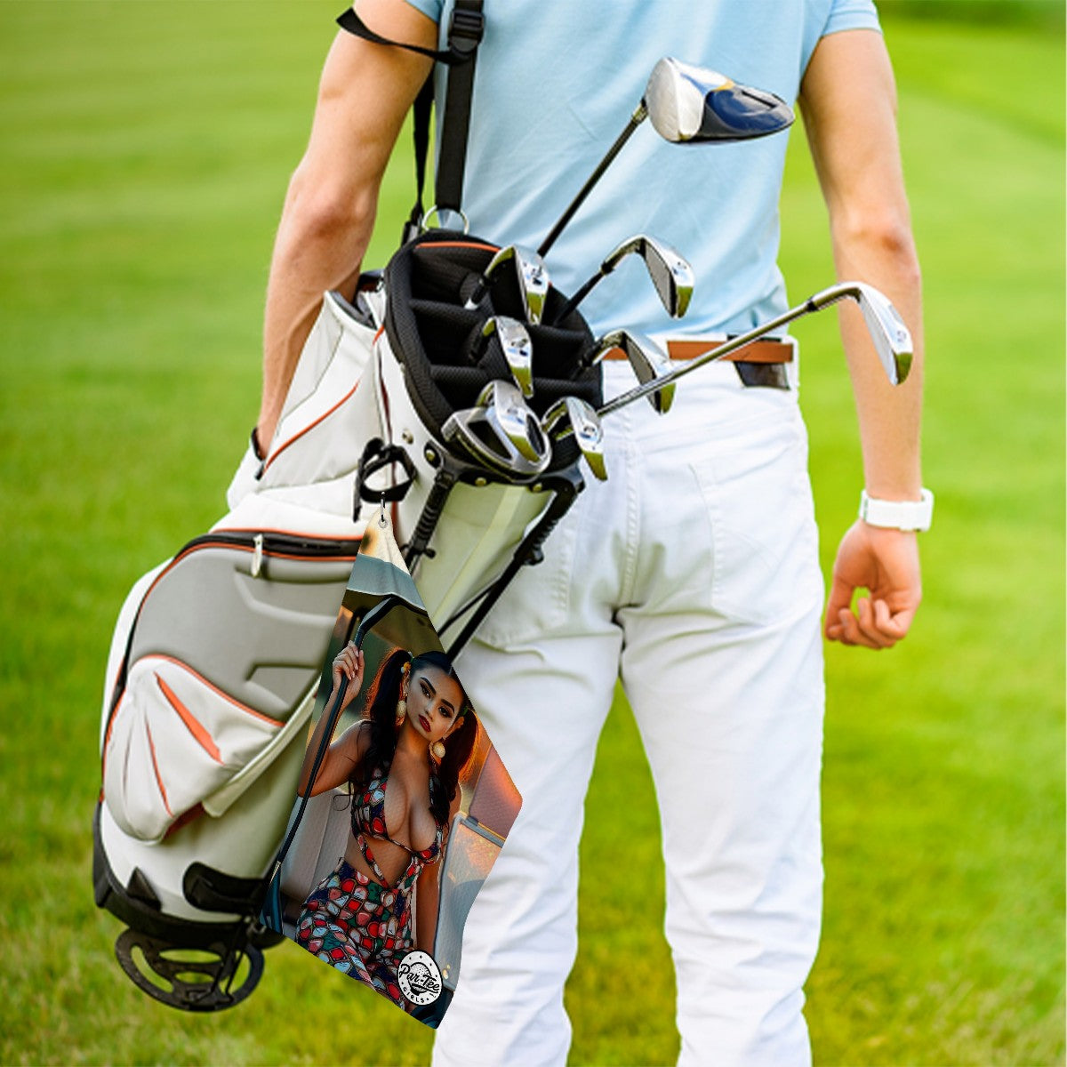 Cart Candy Golf Towel - Casual Glam with Statement  Earrings